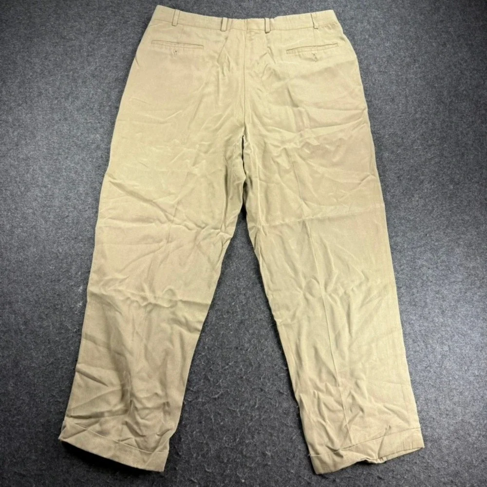 Ralph Lauren Mens Dress Pants 36x28‎ Pleated Khaki Beige Vintage Canada Made Y2K